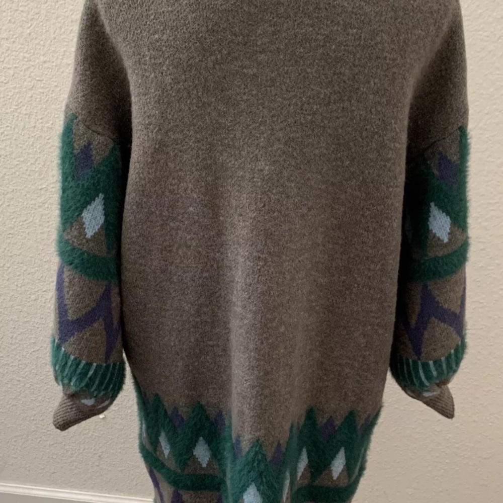 Anthropologie Kai Long Open Cardigan Sweater One Size Gray Excellent RARE HTF - Picture 9 of 12